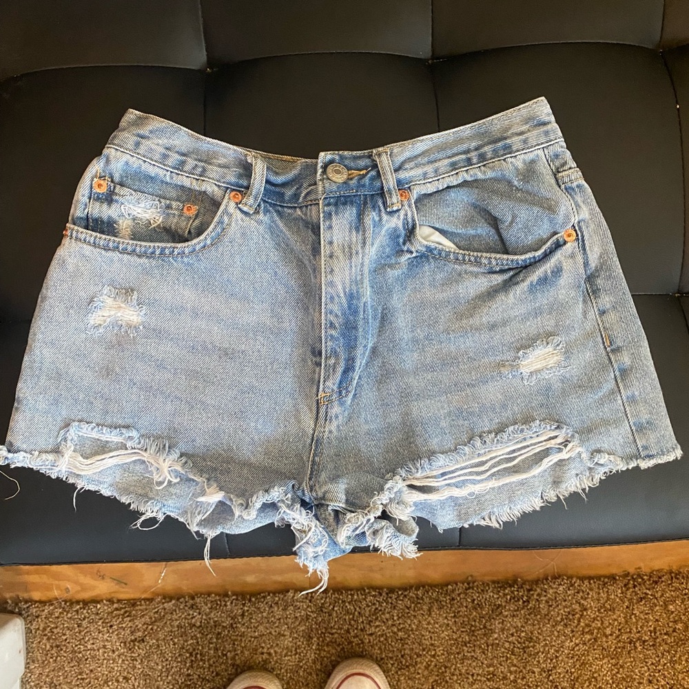 Distressed Denim Shorts
